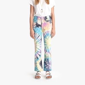 MOTHER The Tripper Crop Bootcut Swirling Secrets Tie Dye Jeans Size 27